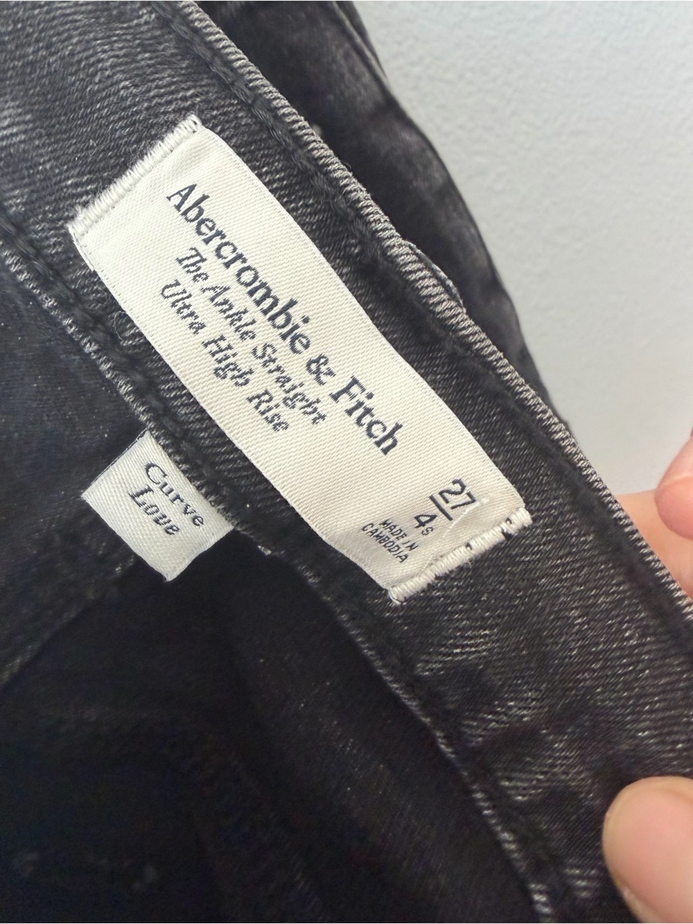 Abercrombie & Fitch black Ankle Straight Curve Love distressed jeans sz 27S NWT - Picture 5 of 6